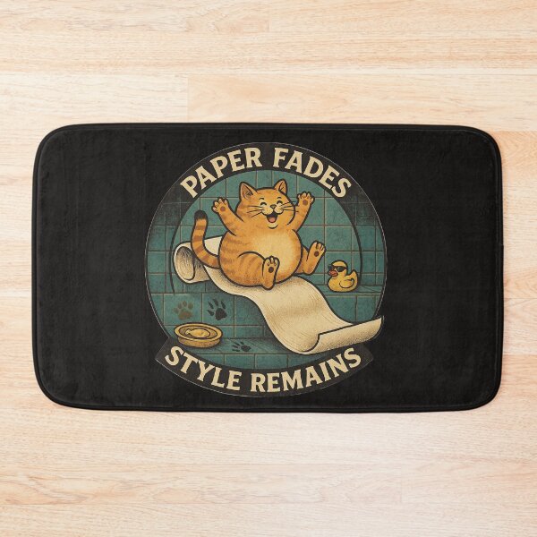 Item preview, Cat Sliding on Toilet Paper in Bathroom designed and sold by MaPerle.