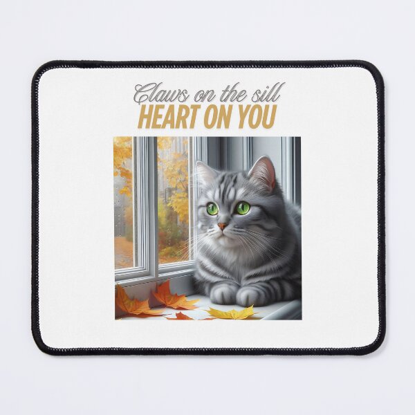 Item preview, "Cute Tabby Cat at Window – Fall Autumn Cozy Cat Art" designed and sold by fureverteesco.