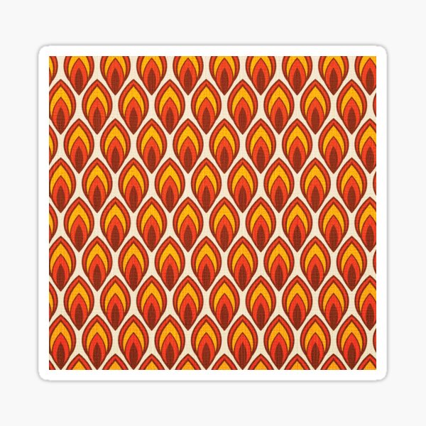 Item preview, Retro 70s Wallpaper Pattern – Burnt Orange & Mustard Teardrop Repeat designed and sold by Rogue Transmission.