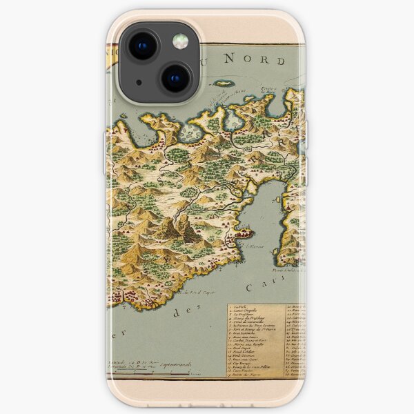 Carte de la Martinique 1704 Coque souple iPhone