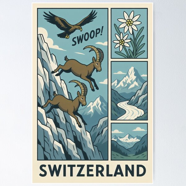Item preview, Swiss Alps Wildlife Comic designed and sold by WildlifeInc.