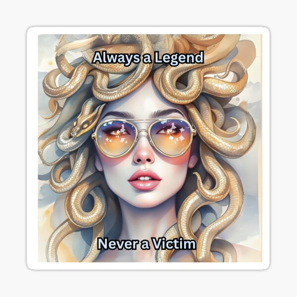 Item preview, Medusa Watercolor Art - Always a Legend Never a Victim - Empowering Greek Goddess Quote designed and sold by Sinfulchicken.