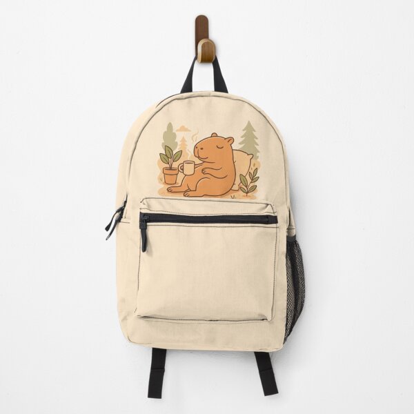 Item preview, Capybara with coffee lies in the forest on rest designed and sold by EchoOfSilence.
