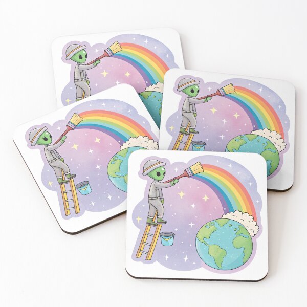 Item preview, Alien Painter of Rainbows designed and sold by Lucky 777.