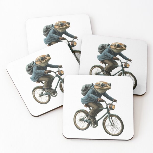 Item preview, Vintage Frog on a Bicycle – Whimsical Animal Adventure designed and sold by MomentumbyOla.