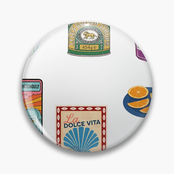 Item preview, Retro Food & Label Sticker Sheet – Colorful Vintage Graphic Collage designed and sold by weirdfishes123.