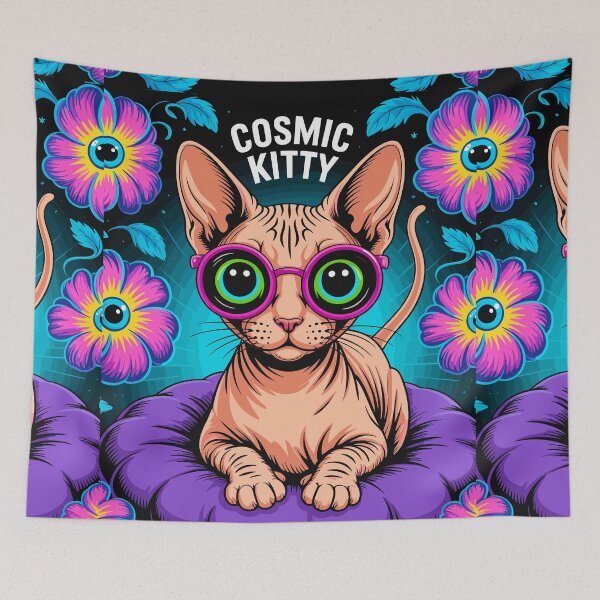 Item preview, Psychedelic Sphynx Cat Surreal Flower  – Trippy Cool Style for Cat Lovers designed and sold by paulo silveira.