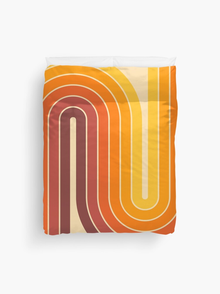 Thumbnail 1 of 2, Duvet Cover, Retro Geometric Double Arch Design 522 designed and sold by tonymagnerart.