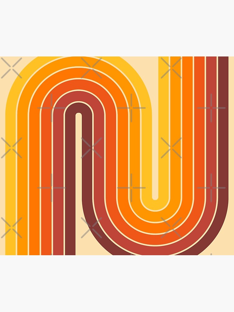 Thumbnail 2 of 2, Duvet Cover, Retro Geometric Double Arch Design 522 designed and sold by tonymagnerart.