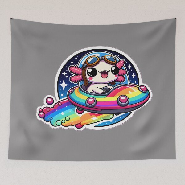 Item preview, UFO Rainbow Axolotl designed and sold by ArtistEmbrace.