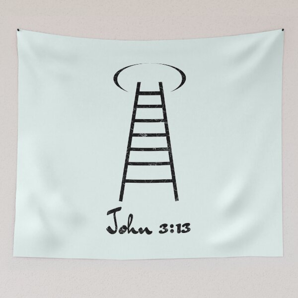 Item preview, Jesus Christ Ascension to Heaven – Simple Ladder Concept Minimal Abstract Design | Black color for lighter background designed and sold by ZechJohnRB.