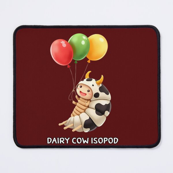 Item preview, A cheerful  Dairy Cow Isopod holding colorful balloons. designed and sold by LOVE ART DESIGNS .
