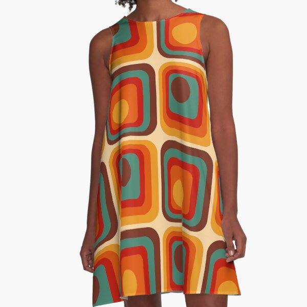 Item preview, Retro Geometric Gradient Square and Circle Pattern 221 designed and sold by tonymagnerart.