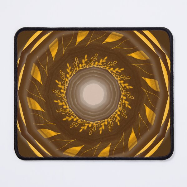 Item preview, Brown endless tunnel with golden floral elements designed and sold by moonlyfaith.
