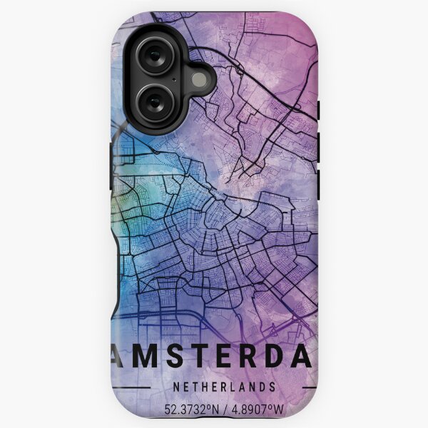 Item preview, Amsterdam City Map Watercolor Art – Vintage Travel Poster for Netherlands Lovers designed and sold by TheUrbanCompass.