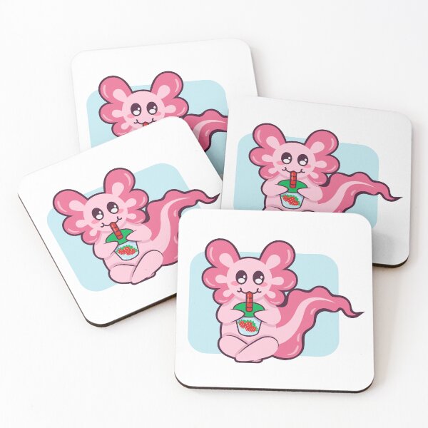 Item preview, Axolotl with its little strawberry milk designed and sold by LailaCZ.