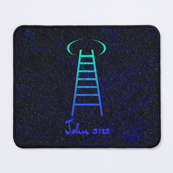 Item preview, Jesus Christ Ascension to Heaven – Simple Ladder Bible Inspired Minimal Abstract Concept | Blue Turquoise color for darker background designed and sold by ZechJohnRB.