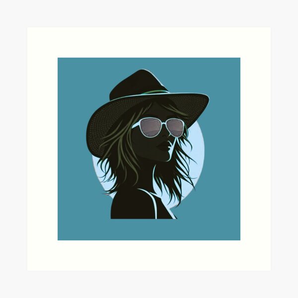 Item preview, Summer Memories – Woman’s Silhouette with Hat & Glasses  designed and sold by AB-Shop25.