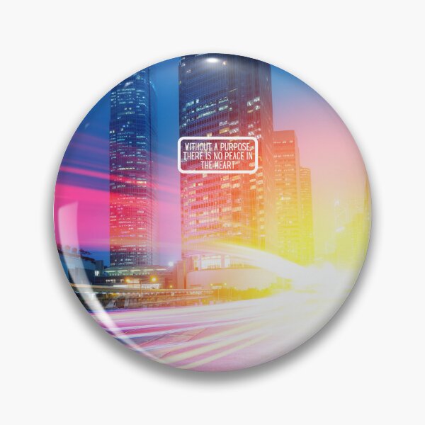 Item preview, City Lights at Night with Inspiring Quote – “Without a Purpose, There Is No Peace in the Heart” – Urban AI Design designed and sold by knalpot-design.