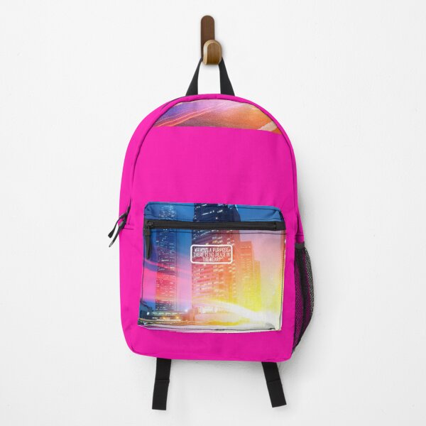 Item preview, City Lights at Night with Inspiring Quote – “Without a Purpose, There Is No Peace in the Heart” – Urban AI Design designed and sold by knalpot-design.