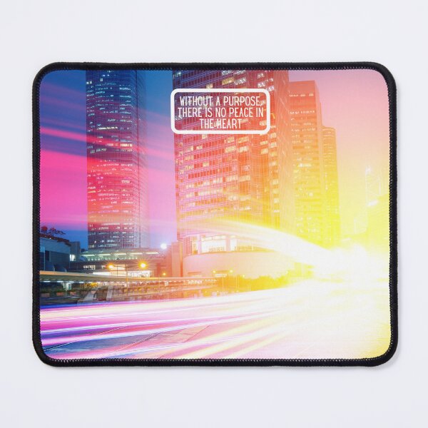 Item preview, City Lights at Night with Inspiring Quote – “Without a Purpose, There Is No Peace in the Heart” – Urban AI Design designed and sold by knalpot-design.