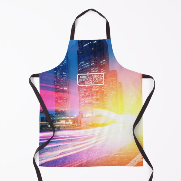 Item preview, City Lights at Night with Inspiring Quote – “Without a Purpose, There Is No Peace in the Heart” – Urban AI Design designed and sold by knalpot-design.