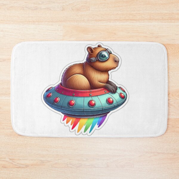 Item preview, UFO Rainbow Capybara designed and sold by ArtistEmbrace.