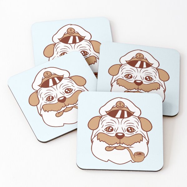 Item preview, Pug Dog Captain Hat Face Funny Cute Cartoon Comic designed and sold by shirt-o-mat.
