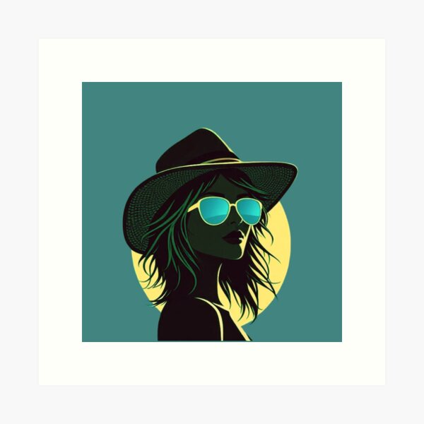 Item preview, Summer memories – Woman’s Silhouette with Hat & Glasses designed and sold by AB-Shop25.