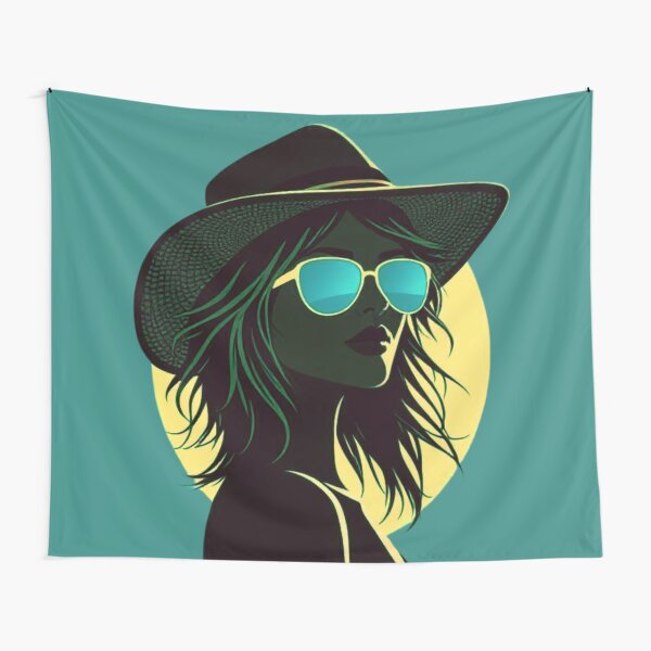 Item preview, Summer memories – Woman’s Silhouette with Hat & Glasses designed and sold by AB-Shop25.