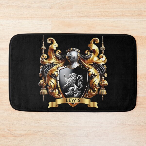 Item preview, Lewis Family Crest   Majestic Silver Lion Coat of Arms designed and sold by Highlandkings.