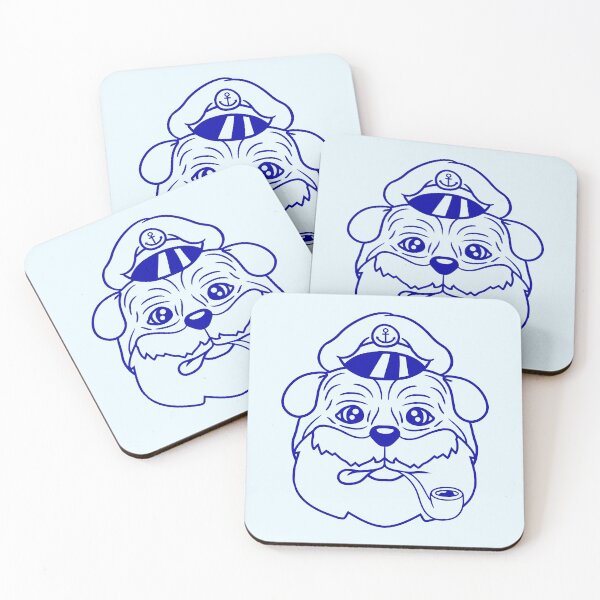 Item preview, Pug Dog Captain Hat Face Funny Cute Cartoon Comic designed and sold by shirt-o-mat.