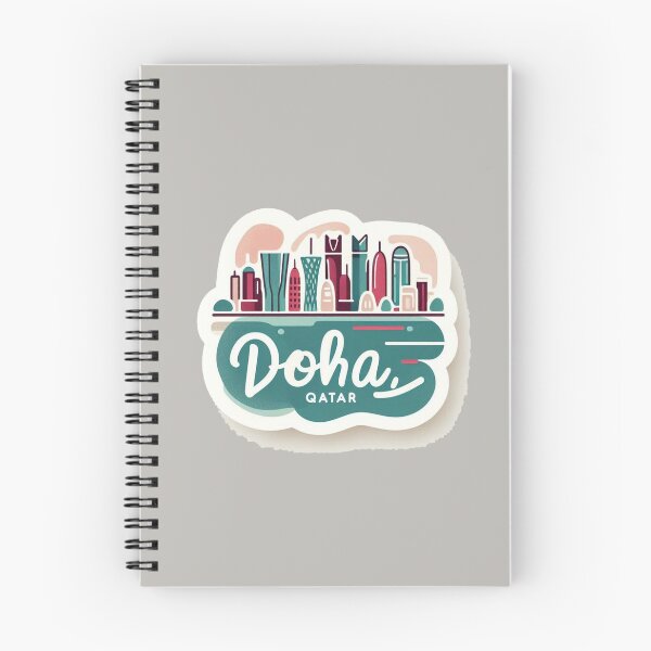 Item preview,  Doha Qatar Minimalist Watercolor Cityscape Sticker with Flag,  designed and sold by PaintMeWorld.