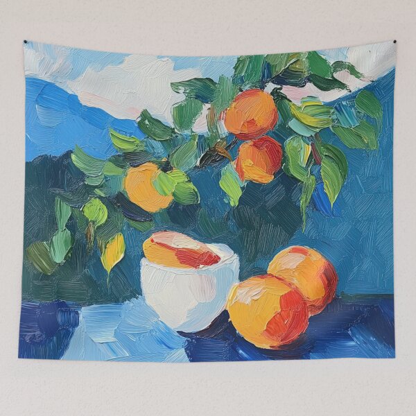 Item preview, Nectarine fruit | Post-impressionist painting style designed and sold by ComicsFactory.