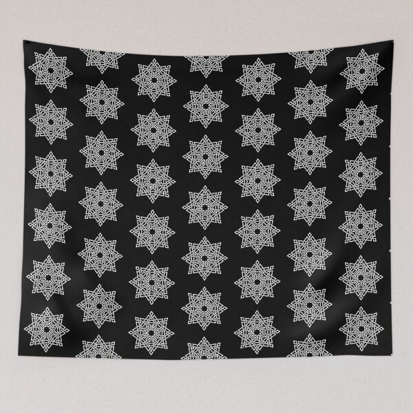Item preview, Royal Black and White Decorated Star Design designed and sold by Tarjiart.
