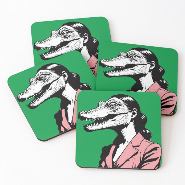 Item preview, Crocodile funny woman animal vintage horror meme humor designed and sold by anrecat.