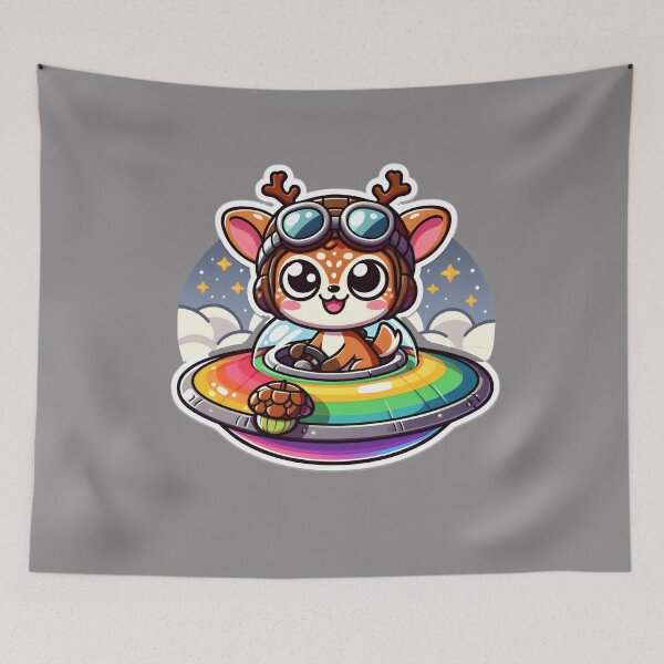 Item preview, UFO Rainbow Deer designed and sold by ArtistEmbrace.