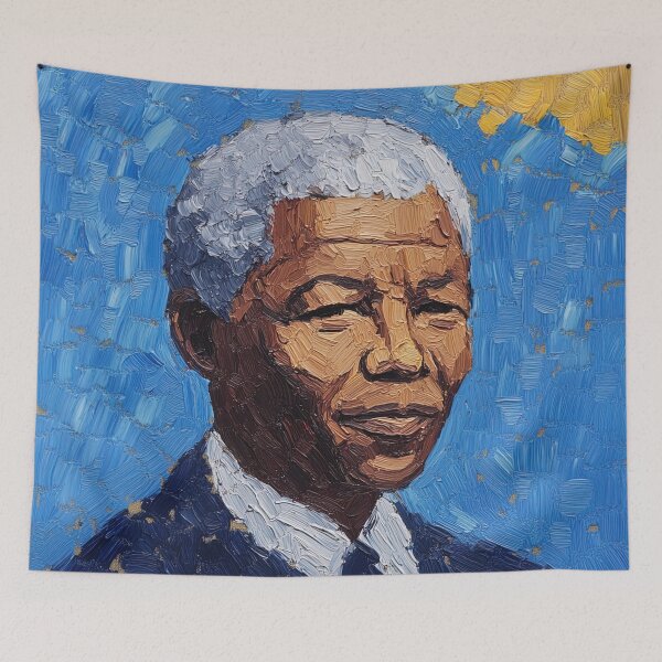 Item preview, Nelson Mandela | Post-impressionist painting style designed and sold by ComicsFactory.
