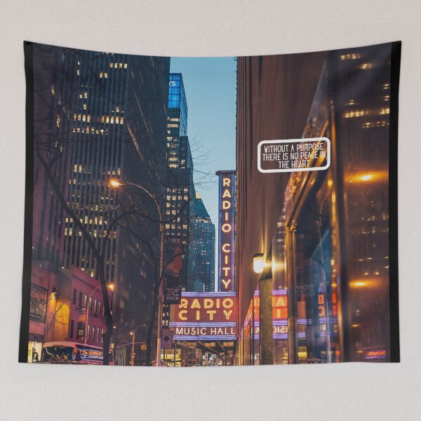 Item preview, Busy City Life Design with Inspirational Quote "Without a Purpose, There Is No Peace in the Heart" – Urban Art for City Lovers designed and sold by knalpot-design.