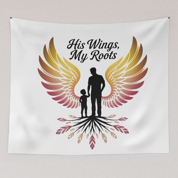 Item preview, His Wings, My Roots | Heartfelt Father & Child Silhouette Digital Art | Father’s Day Family Connection Print 2025 designed and sold by AnnDesignStudio.