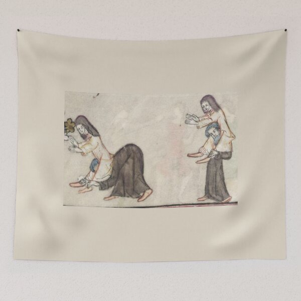 Item preview, "Racing Monks", medieval painting, 10th century AD designed and sold by PatronesKawai.