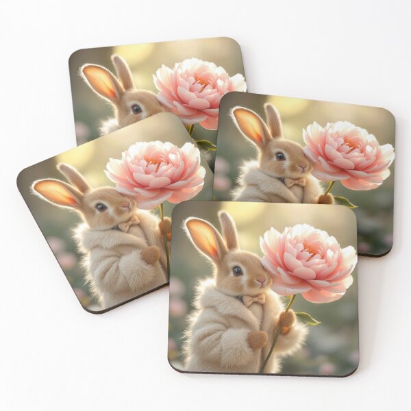 Item preview, Diva Bunny With Fur Coat and Peony designed and sold by Maria Dryfhout.