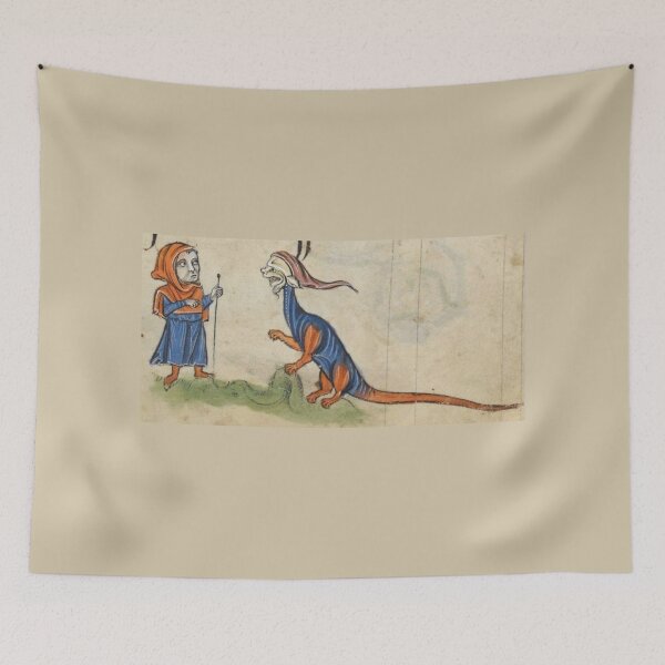 Item preview, "The Dwarf and the Creature", medieval painting, 7th century AD designed and sold by PatronesKawai.