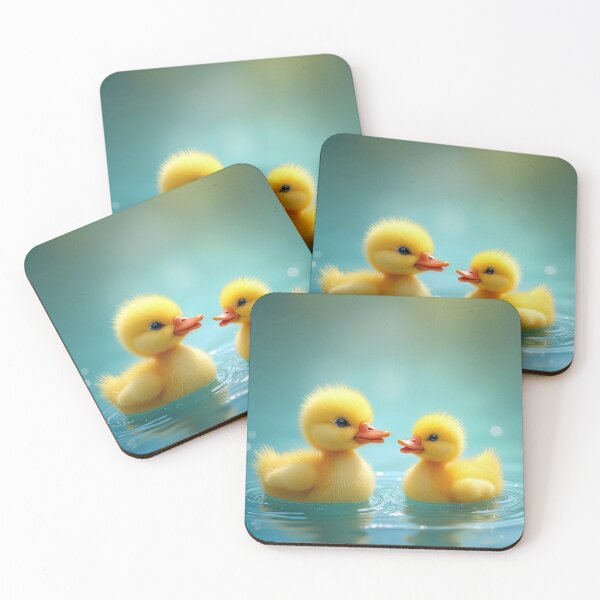 Item preview, Yellow Ducklings Swimming On Blue Water designed and sold by Maria Dryfhout.