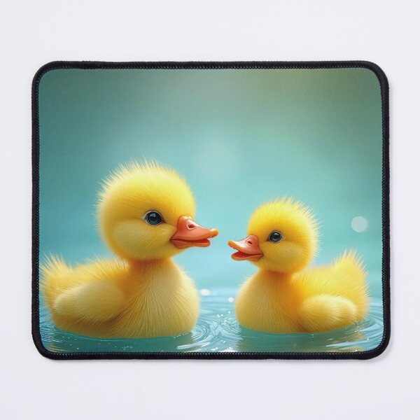 Item preview, Yellow Ducklings Swimming On Blue Water designed and sold by Maria Dryfhout.