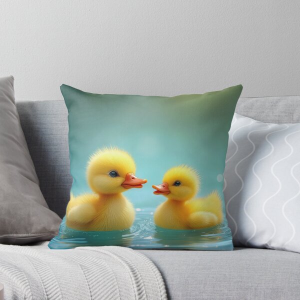 Item preview, Yellow Ducklings Swimming On Blue Water designed and sold by Maria Dryfhout.