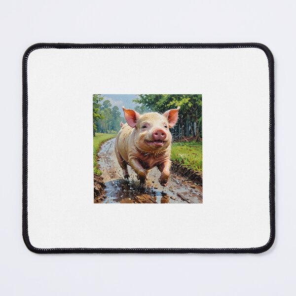 Item preview, Pot Belly Pig Running in Mud. designed and sold by Rrainne.