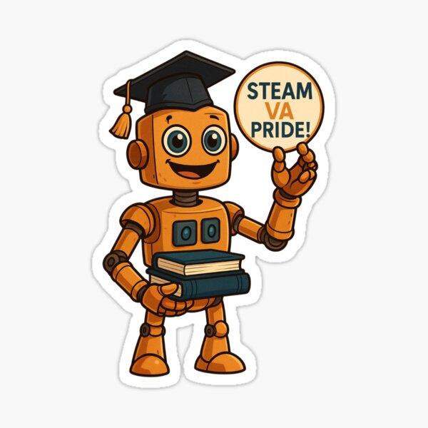 Artikel-Vorschau von STEAM-Maskottchen-Aufkleber + Magnet, designt und verkauft von stickersbyalyx.
