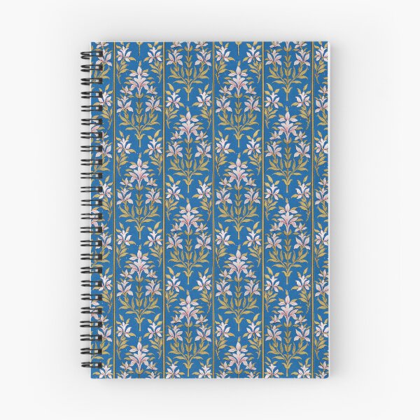 Aperçu de l'œuvre Motif rétro vintage en bleu floral et rose créée et vendue par Patterns-2024.