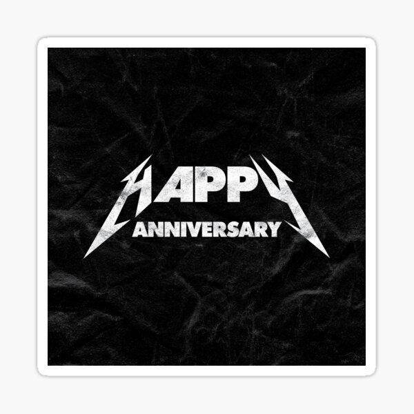 Item preview, Happy Anniversary – Metallica-Inspired Heavy Metal Typography Card designed and sold by Rodney's Marketplace.